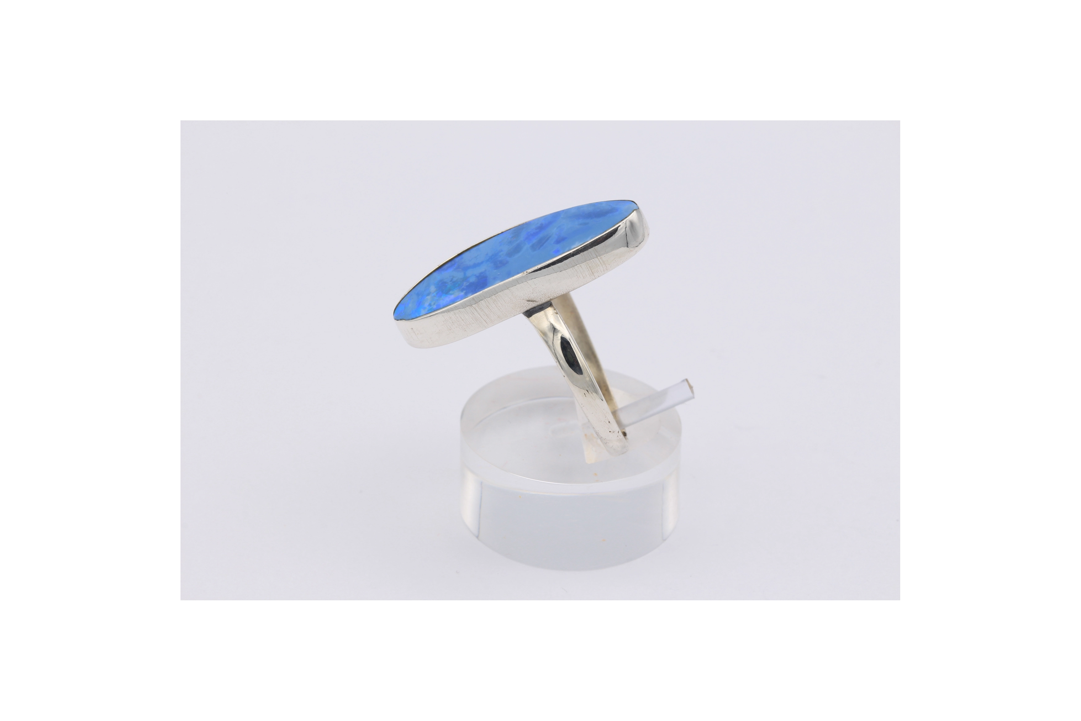 Bague contemporaine en argent 925 sertie d'opale - - 3