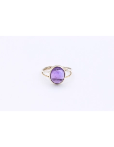 Bague contemporaine en argent 925 sertie d'améthyste - - 1