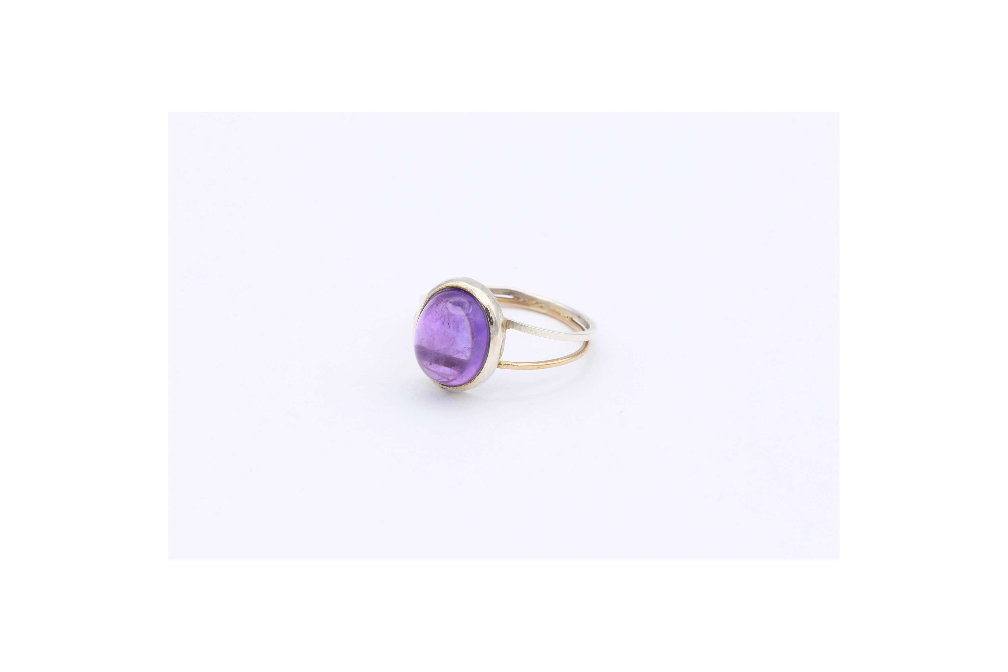 Bague contemporaine en argent 925 sertie d'améthyste - - 2