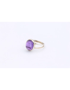 Bague contemporaine en argent 925 sertie d'améthyste - - 2