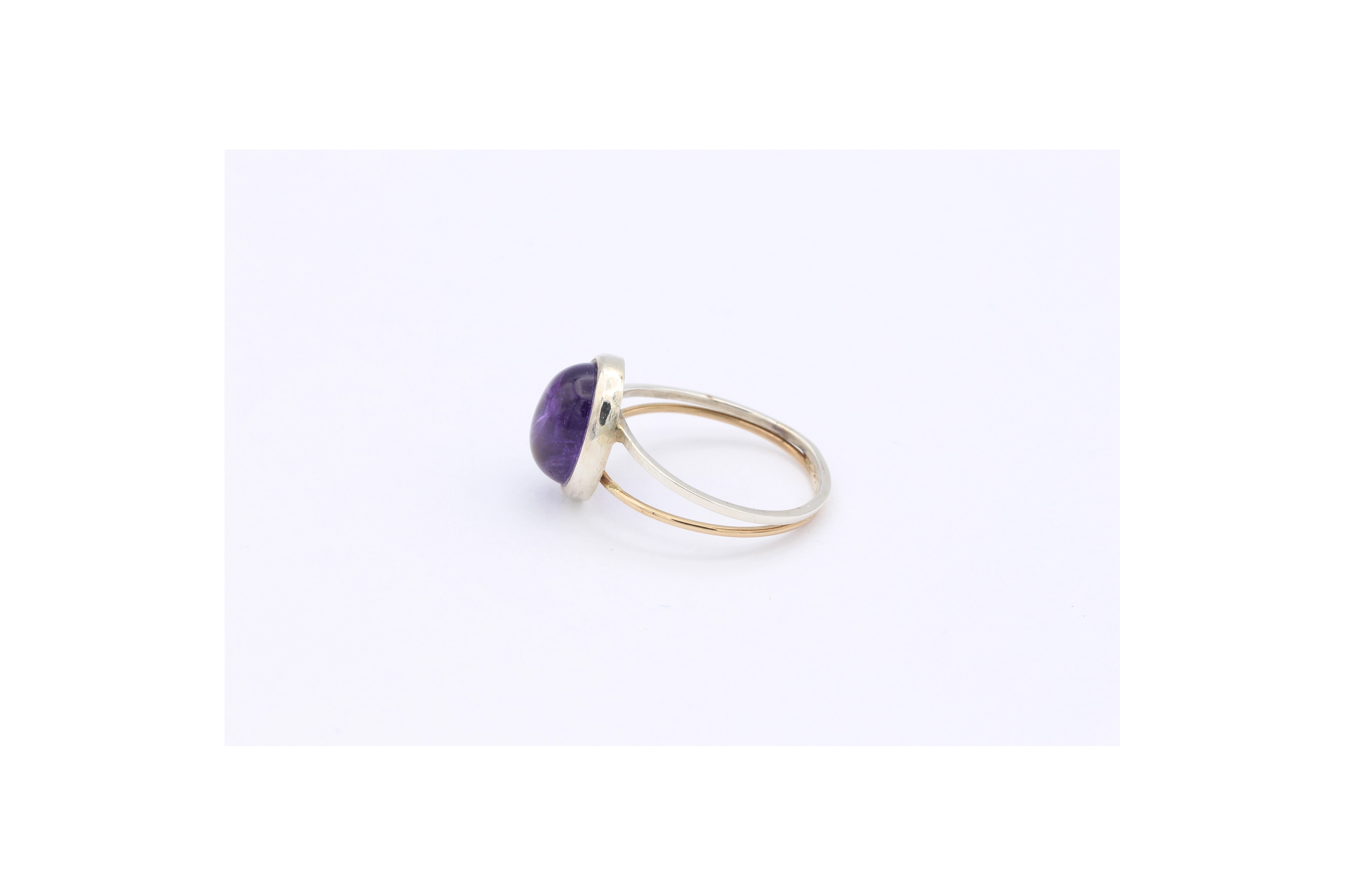 Bague contemporaine en argent 925 sertie d'améthyste - - 3