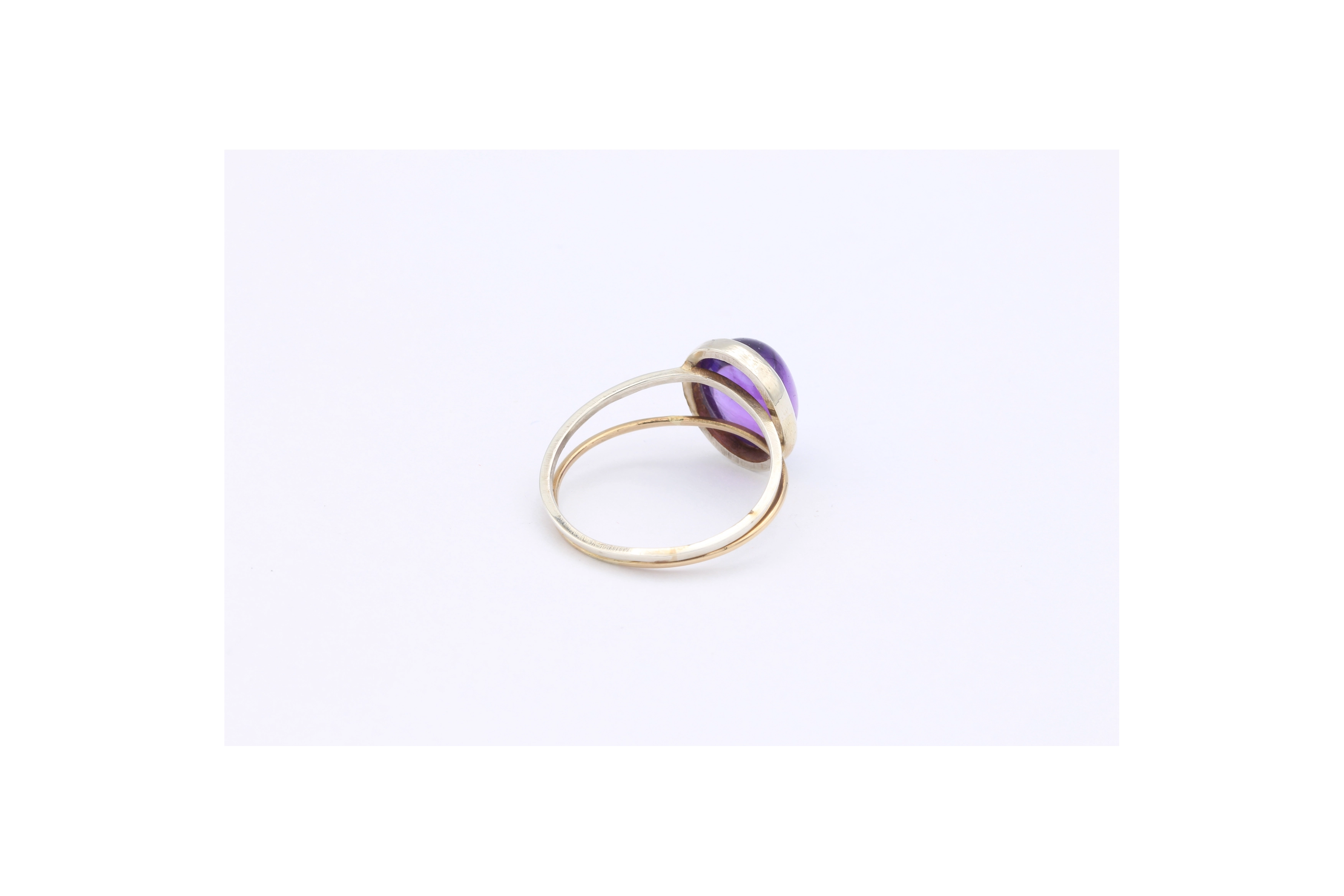 Bague contemporaine en argent 925 sertie d'améthyste - - 5