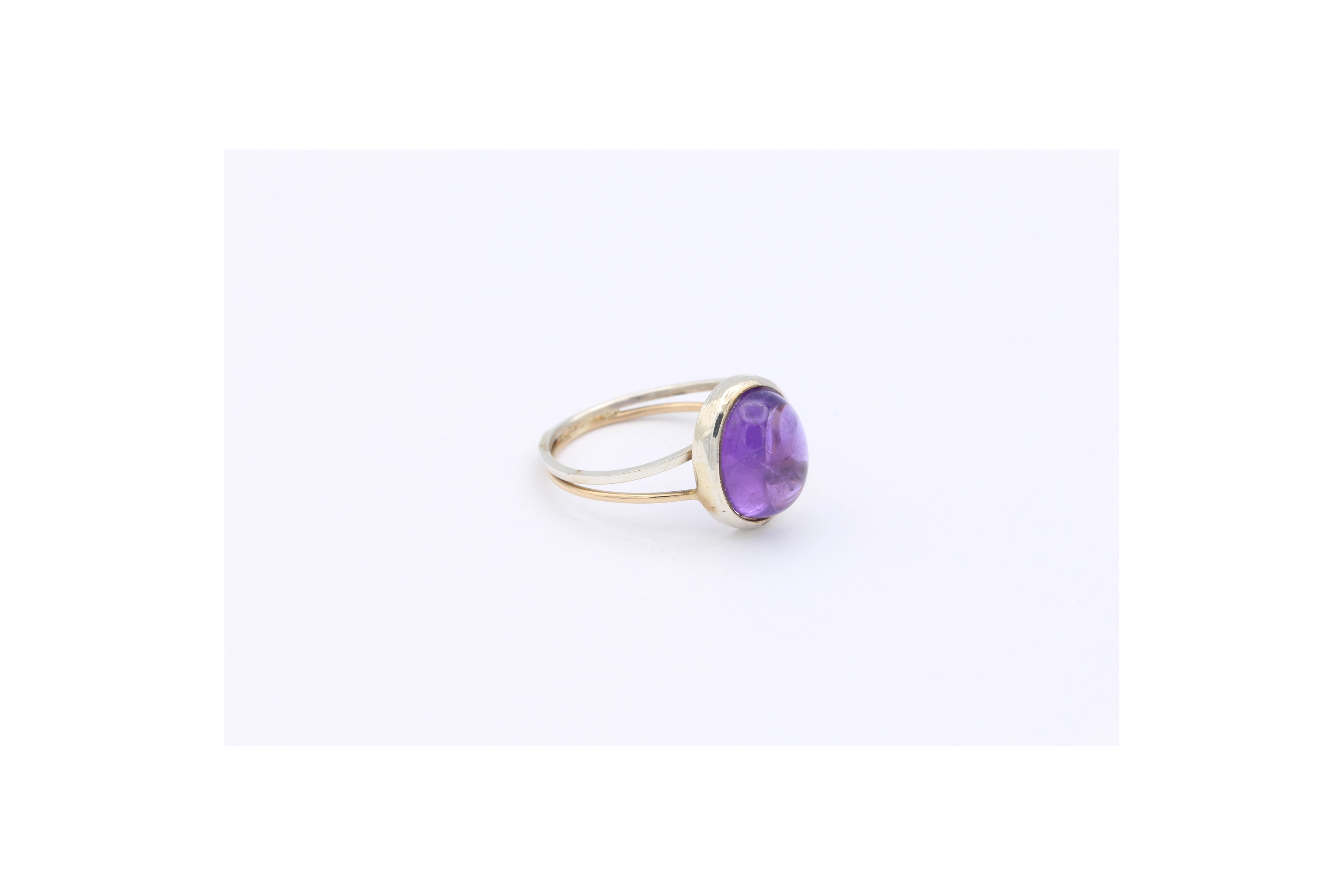 Bague contemporaine en argent 925 sertie d'améthyste - - 6