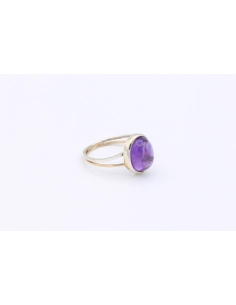 Bague contemporaine en argent 925 sertie d'améthyste - - 6