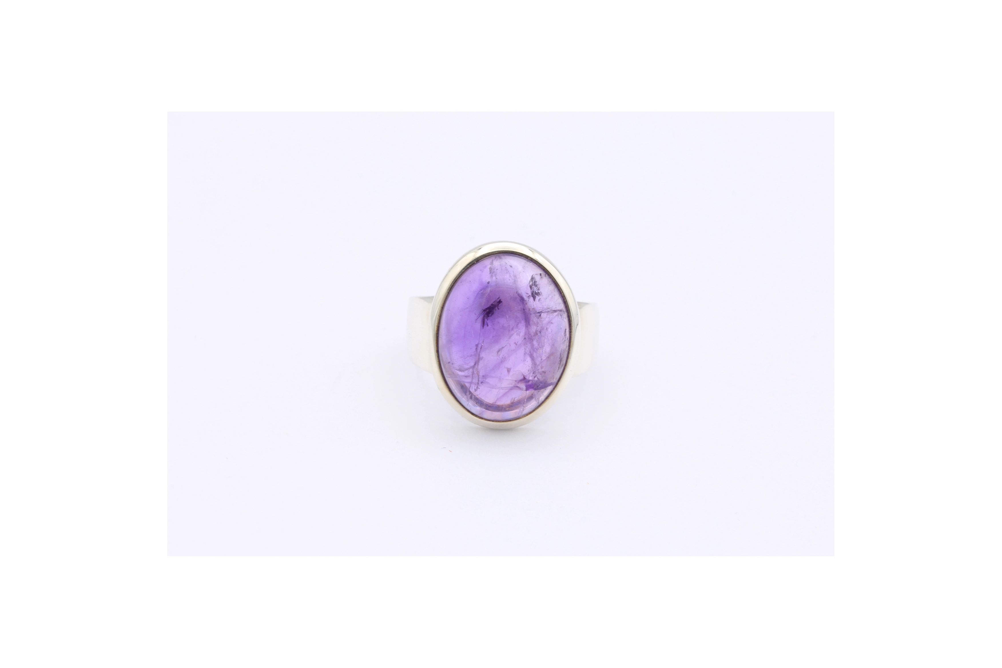Bague contemporaine en argent 925 sertie d'améthyste - - 1