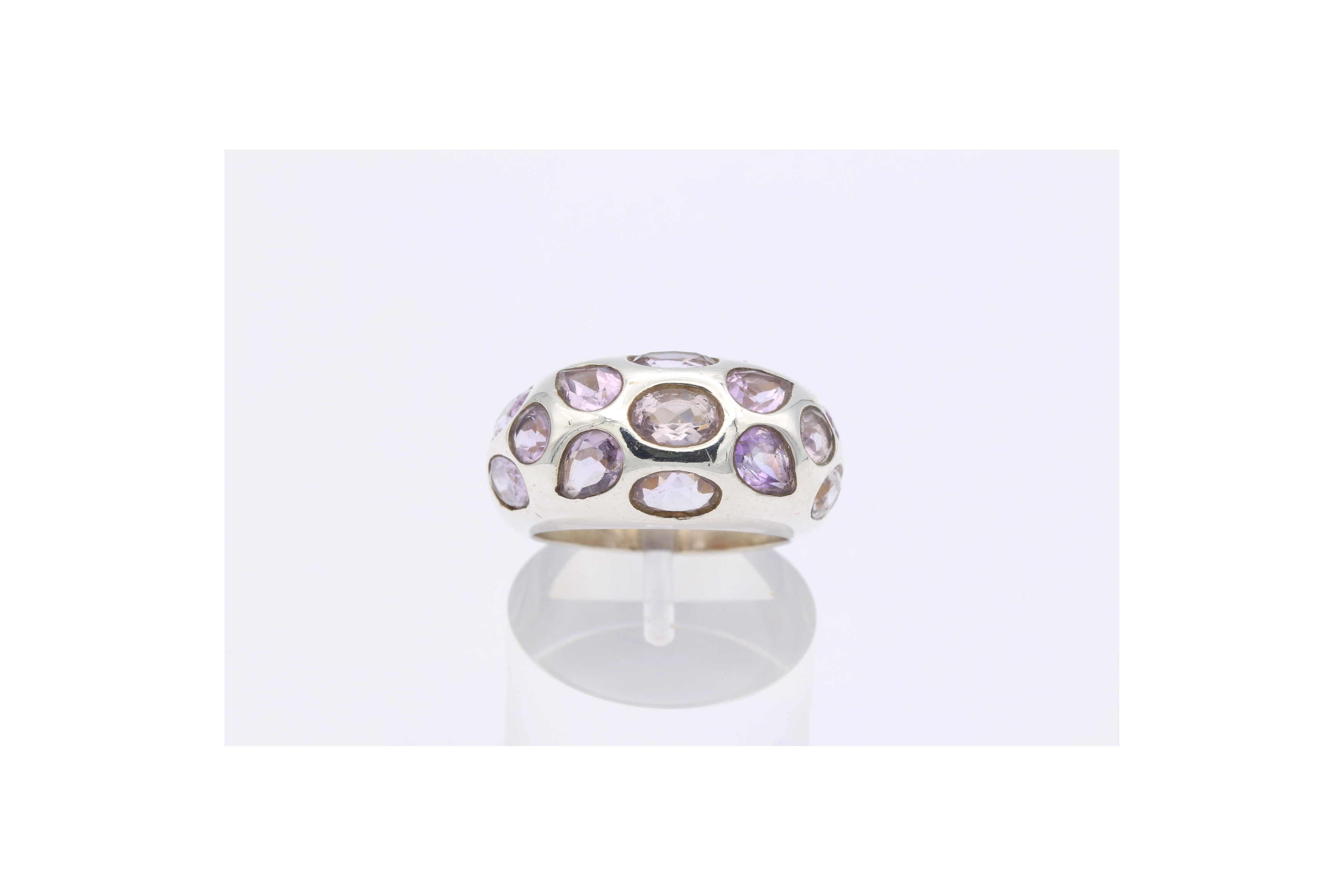 Bague contemporaine en argent 925 sertie d'améthyste-The Vintage Workshop