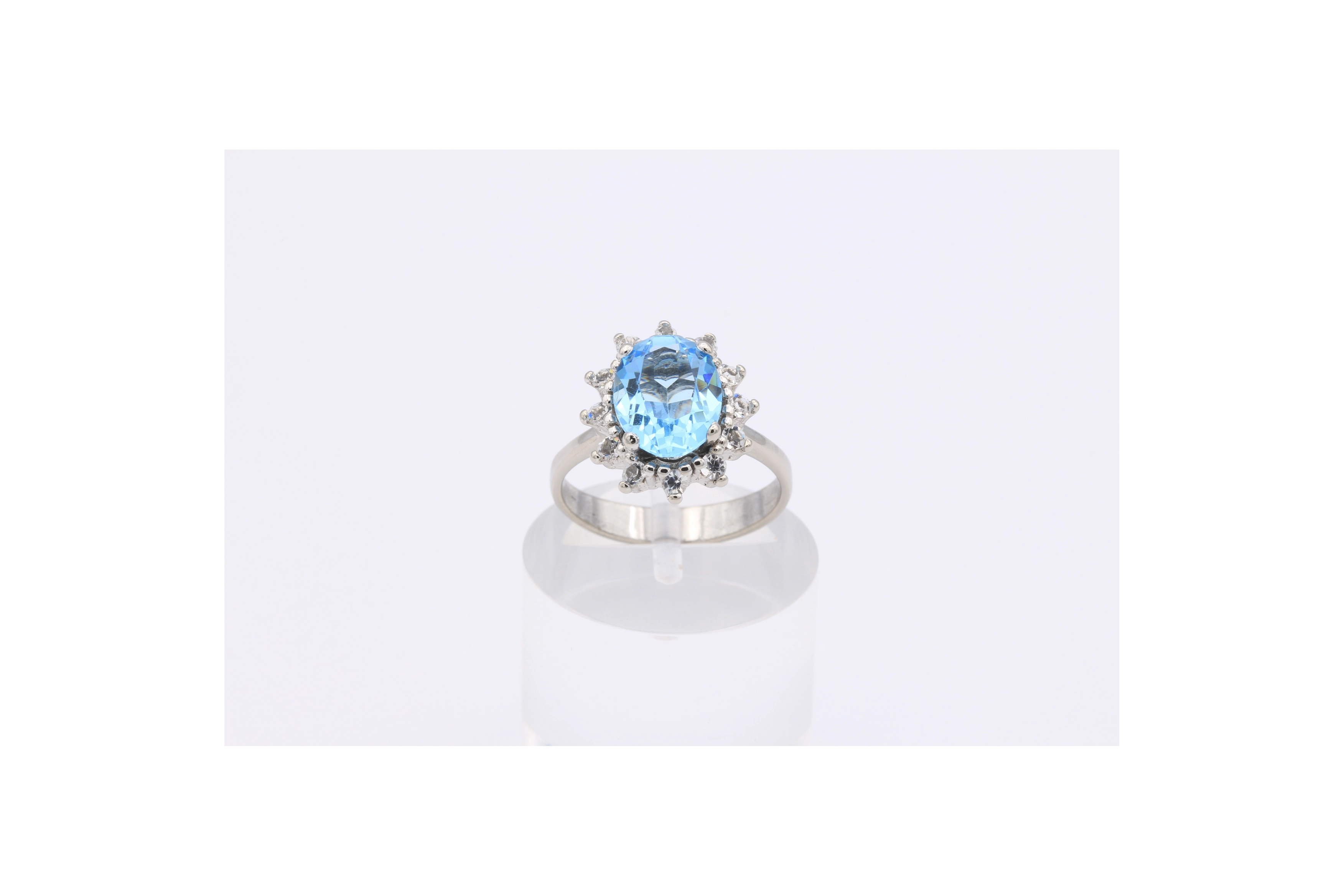 Bague "panier" contemporaine en argent 925 sertie de topaze - - 1