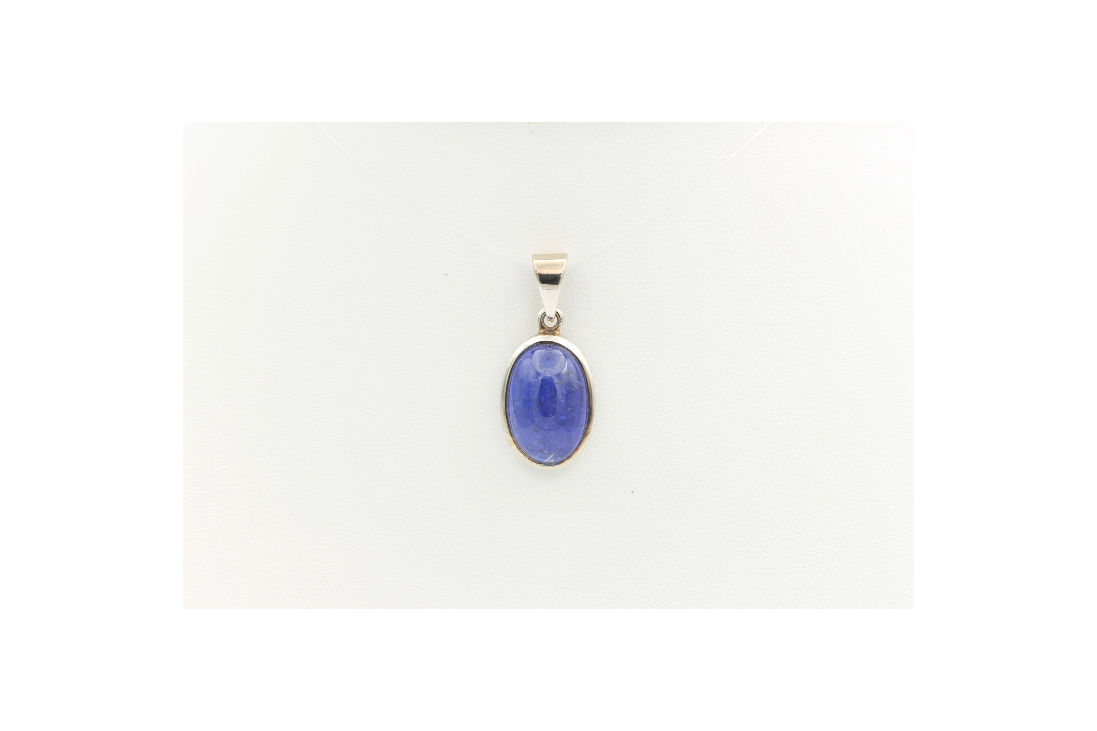 Pendentif contemporain en argent 925 serti de tanzanite - - 1