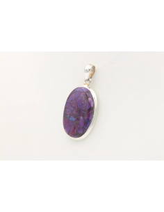 Pendentif contemporain en argent 925 serti de turquoise mohave - - 2