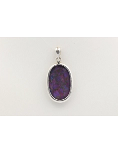 Pendentif contemporain en argent 925 serti de turquoise mohave - - 4