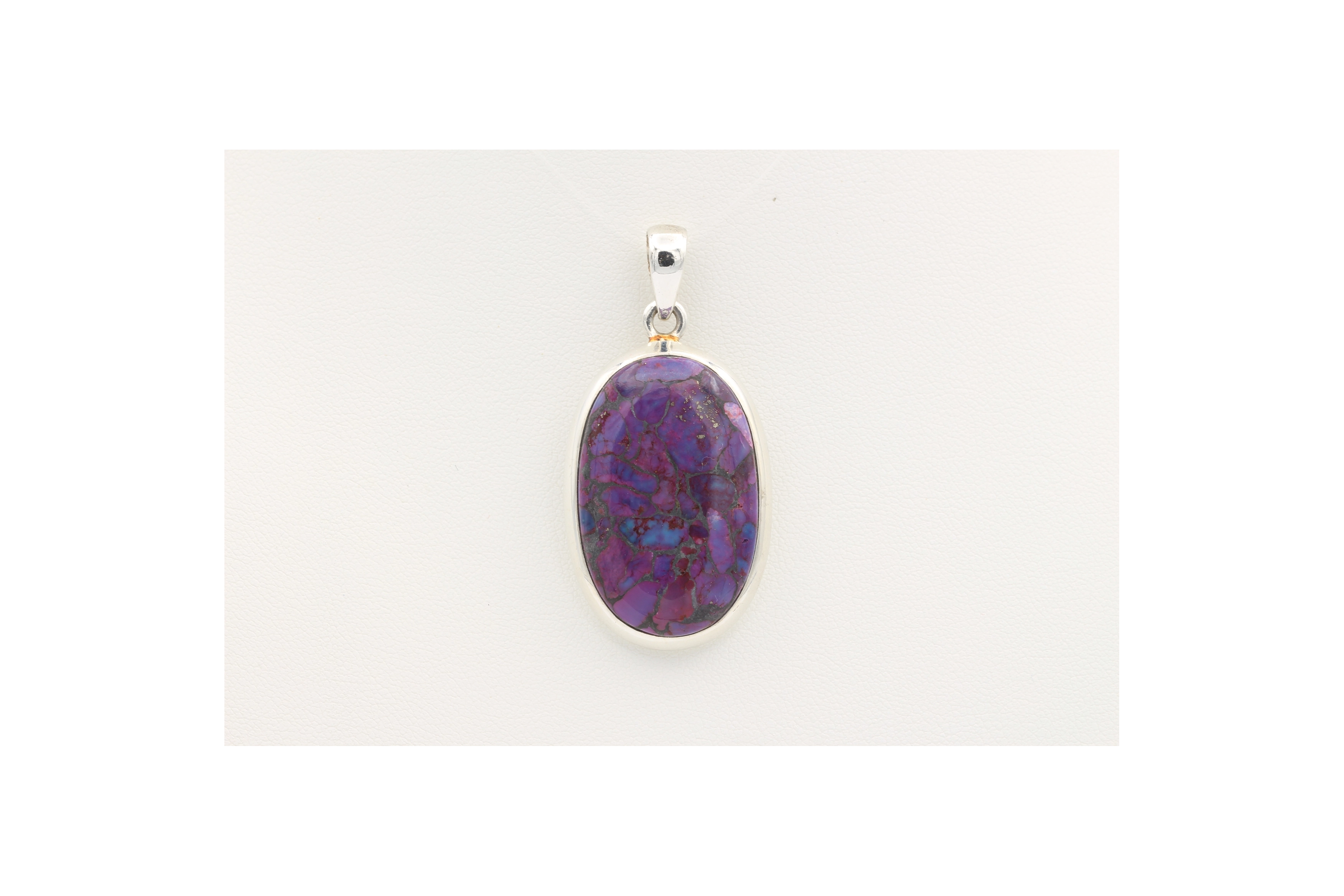 Pendentif contemporain en argent 925 serti de turquoise mohave - - 1