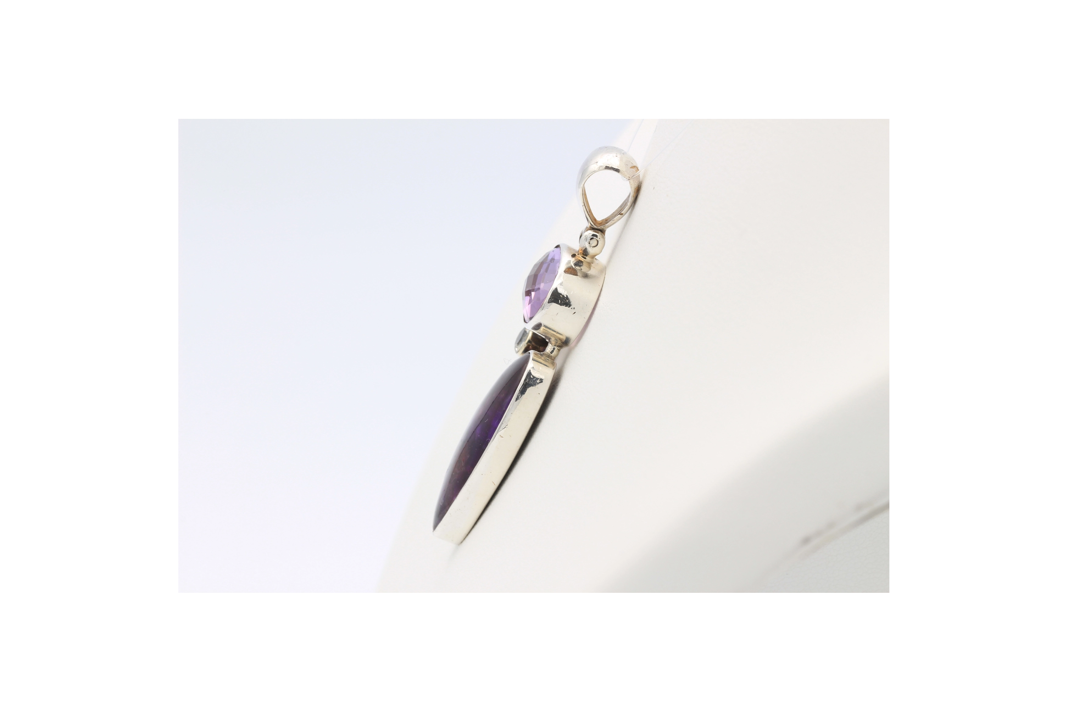 Pendentif contemporain en argent 925 multi-pierres-The Vintage Workshop