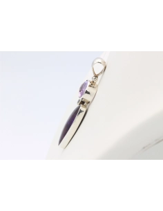 Pendentif contemporain en argent 925 multi-pierres-The Vintage Workshop