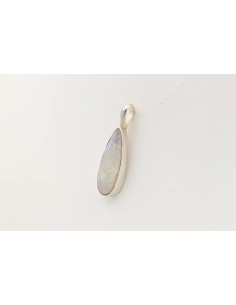 Pendentif contemporain en argent 925 serti de labradorite - - 2