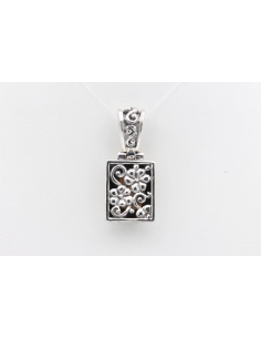 Pendentif contemporain en argent 925 serti de nacre-The Vintage Workshop