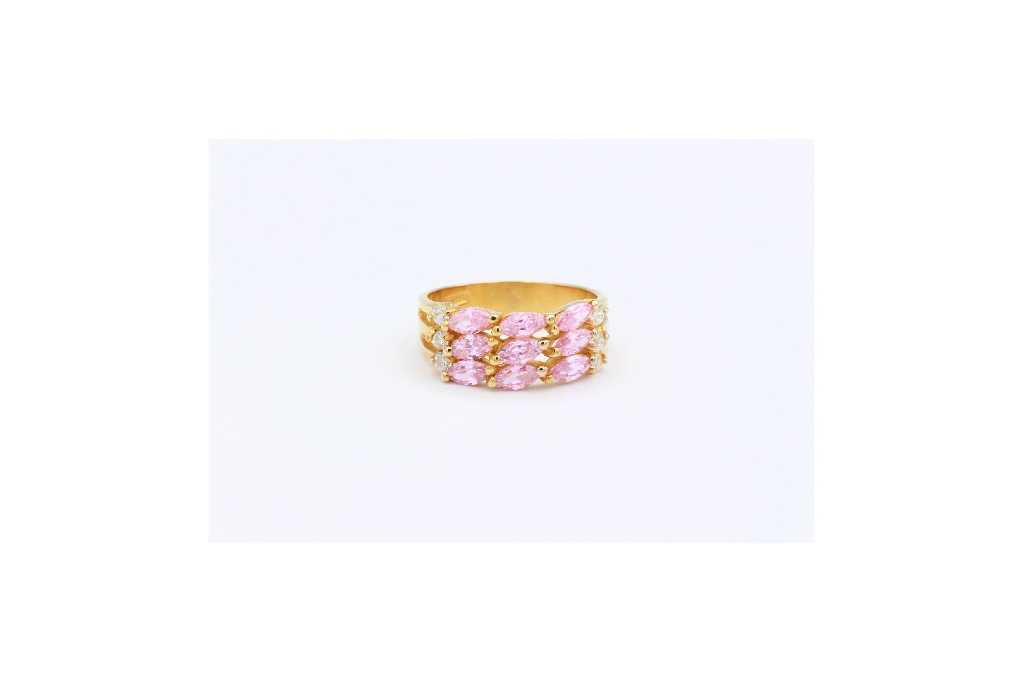 Bague contemporaine en vermeil (argent 925) sertie de zirconium - - 1
