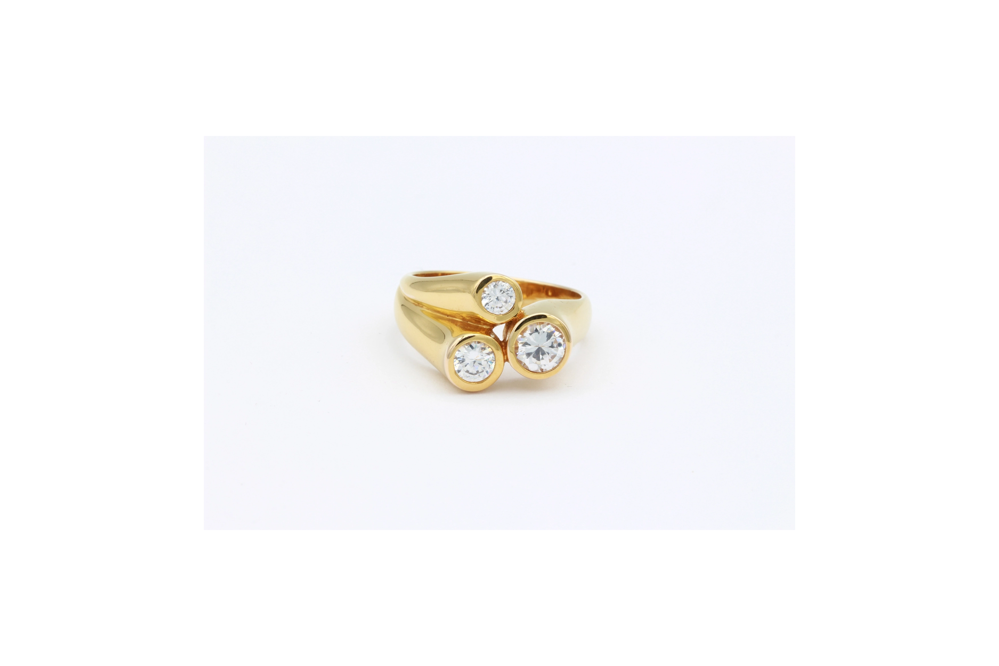 Bague contemporaine en vermeil (argent 925) sertie de zirconium-The Vintage Workshop