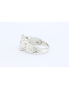 Bague contemporaine en argent 925 sertie de zirconium-The Vintage Workshop