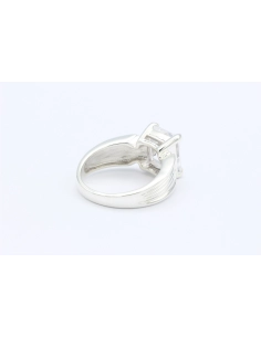 Bague contemporaine en argent 925 sertie de zirconium-The Vintage Workshop