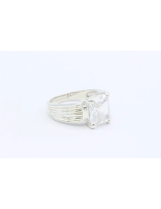 Bague contemporaine en argent 925 sertie de zirconium-The Vintage Workshop