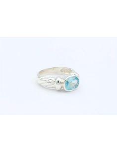 Bague contemporaine en argent 925 sertie de topaze - - 6