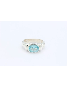 Bague contemporaine en argent 925 sertie de topaze - - 1