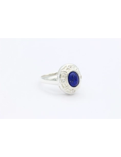 Bague contemporaine en argent 925 sertie de lapis lazuli - - 6