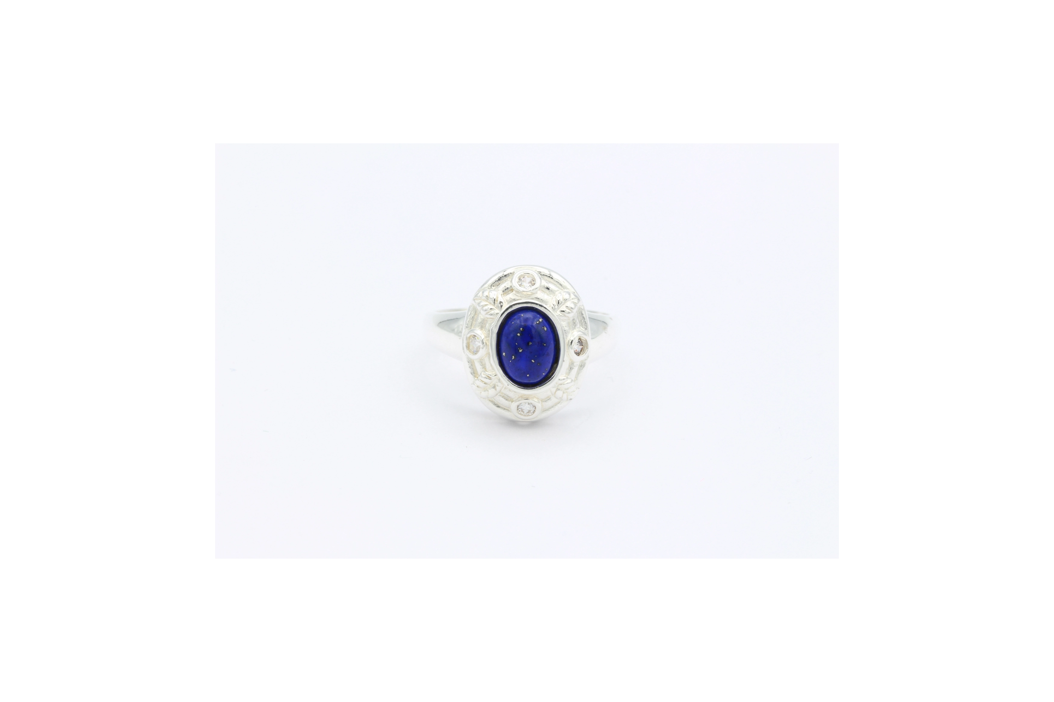 Bague contemporaine en argent 925 sertie de lapis lazuli - - 1