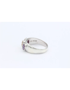Bague contemporaine en argent 925 sertie d'améthyste et de citrine-The Vintage Workshop