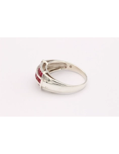 Bague contemporaine en argent 925 sertie de rubis - - 4