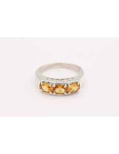 Bague contemporaine en argent 925 sertie de citrine - - 1