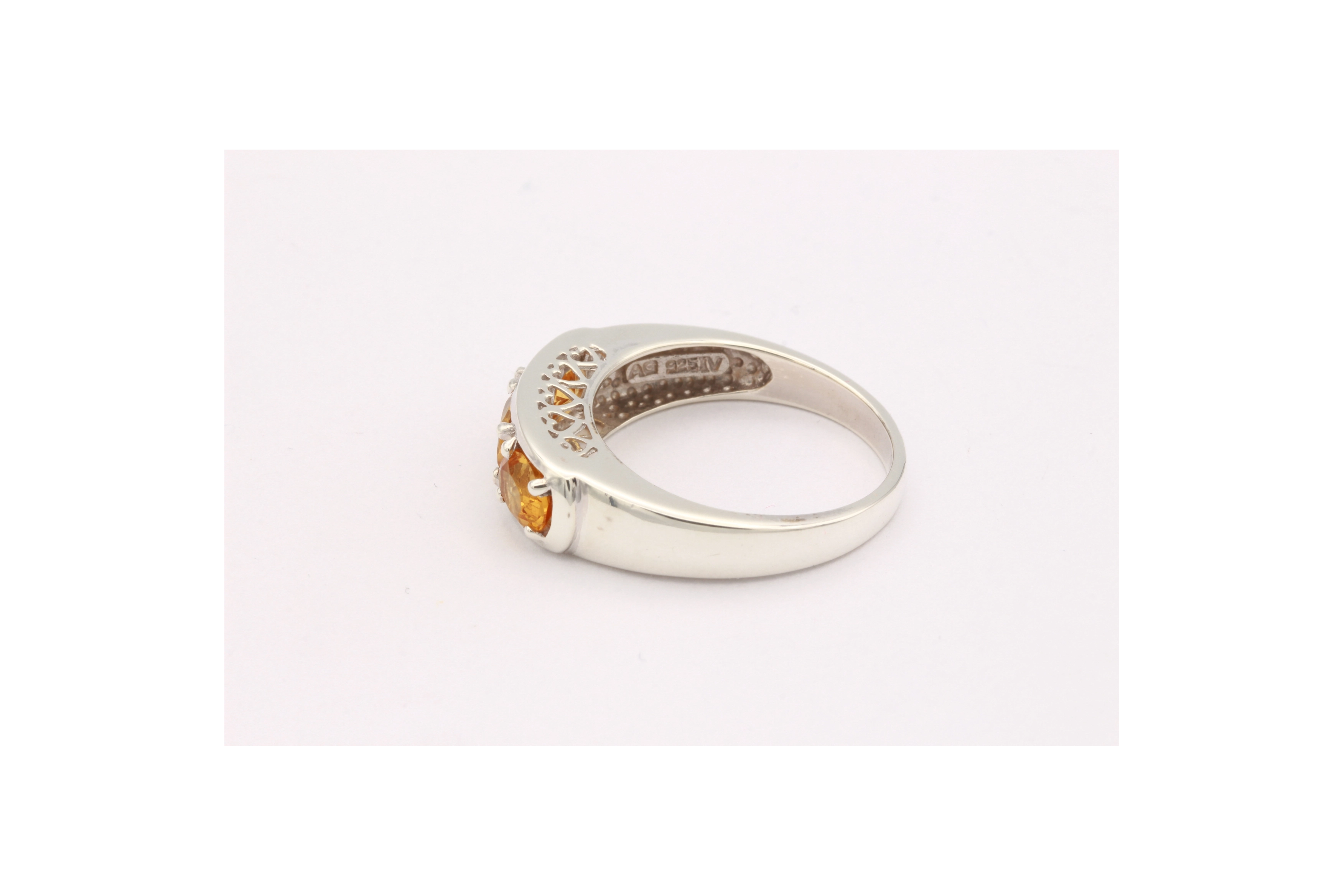 Bague contemporaine en argent 925 sertie de citrine - - 3