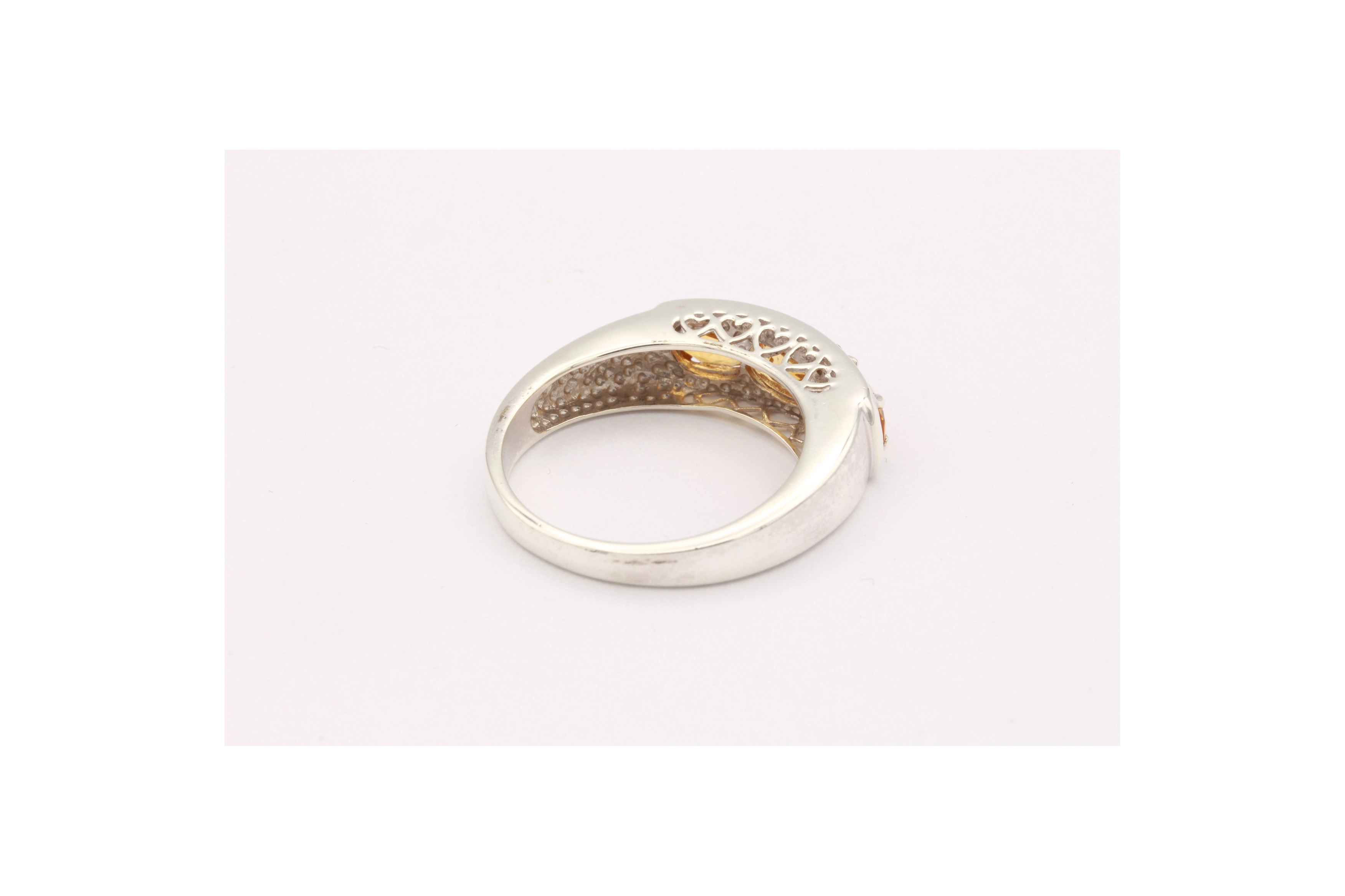 Bague contemporaine en argent 925 sertie de citrine - - 5