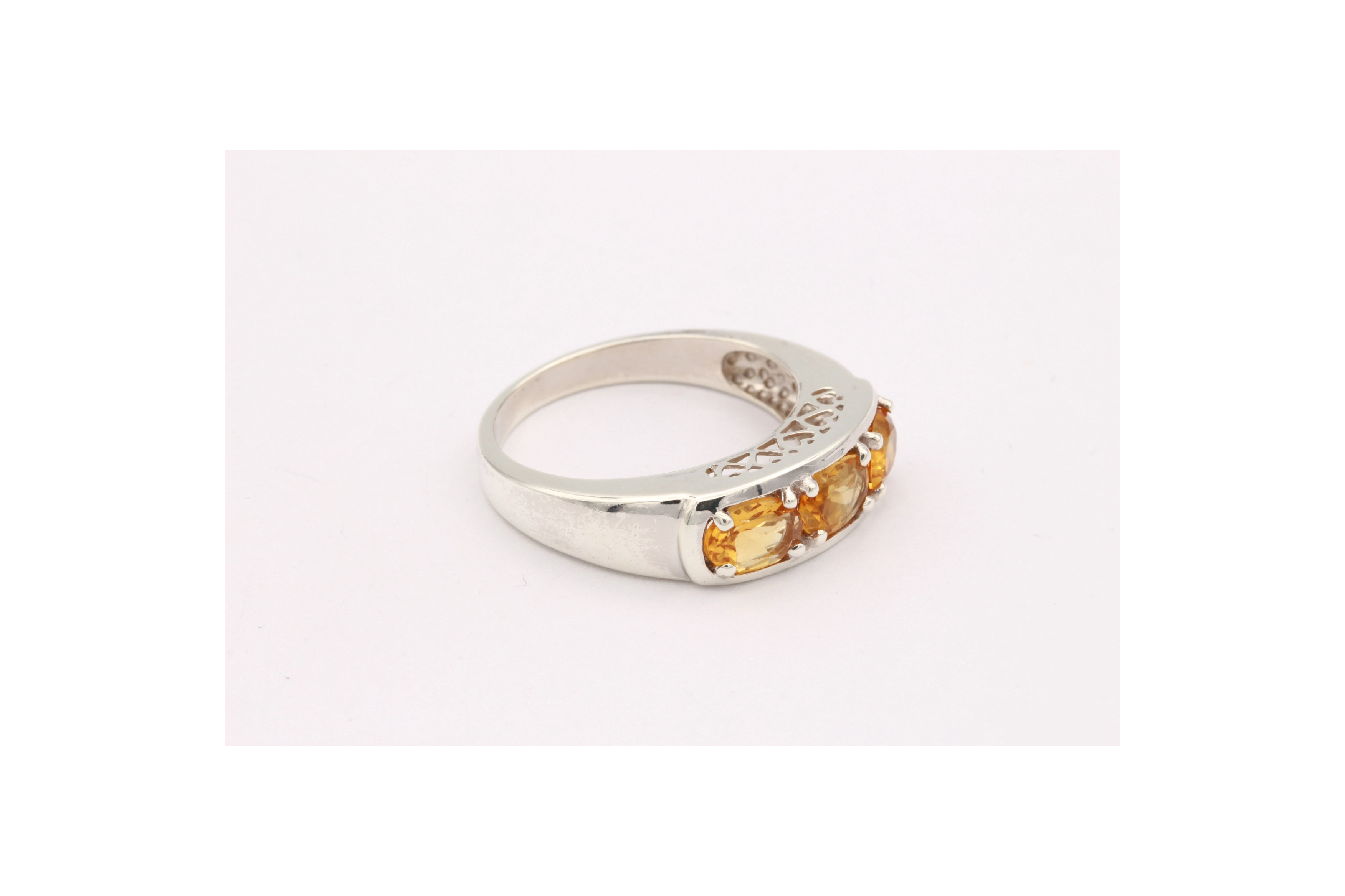 Bague contemporaine en argent 925 sertie de citrine - - 6