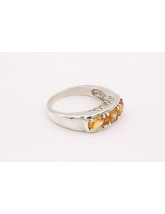 Bague contemporaine en argent 925 sertie de citrine - - 6
