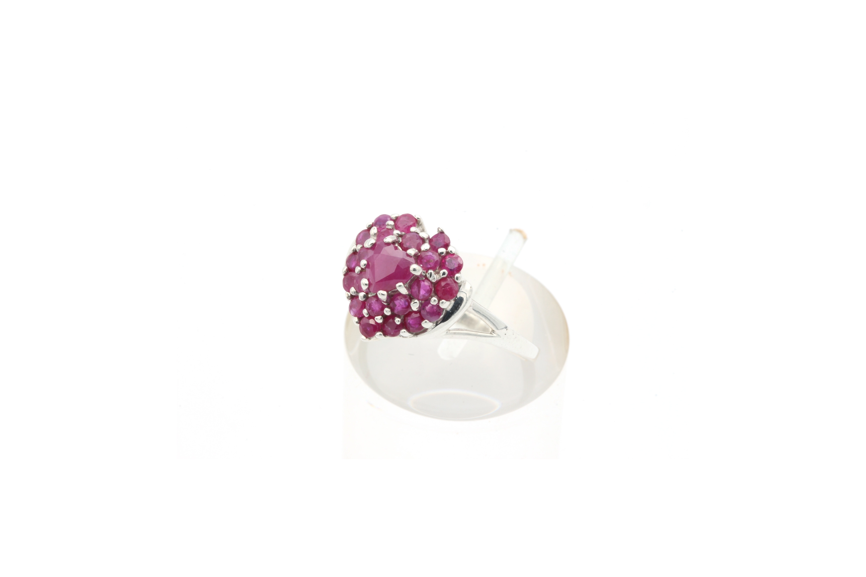Bague contemporaine en argent 925 sertie de rubis - - 2