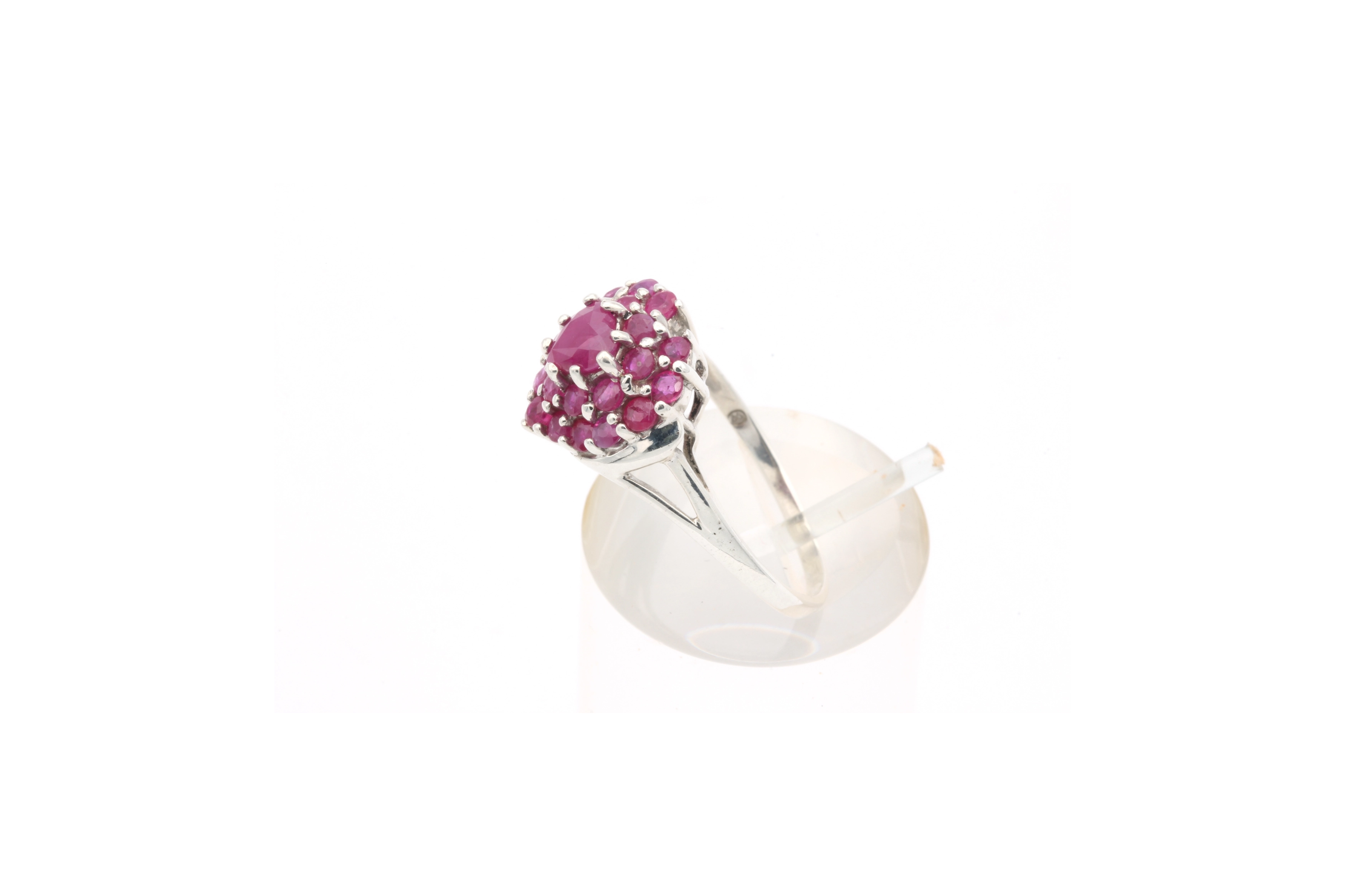 Bague contemporaine en argent 925 sertie de rubis - - 3