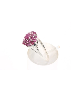 Bague contemporaine en argent 925 sertie de rubis - - 3