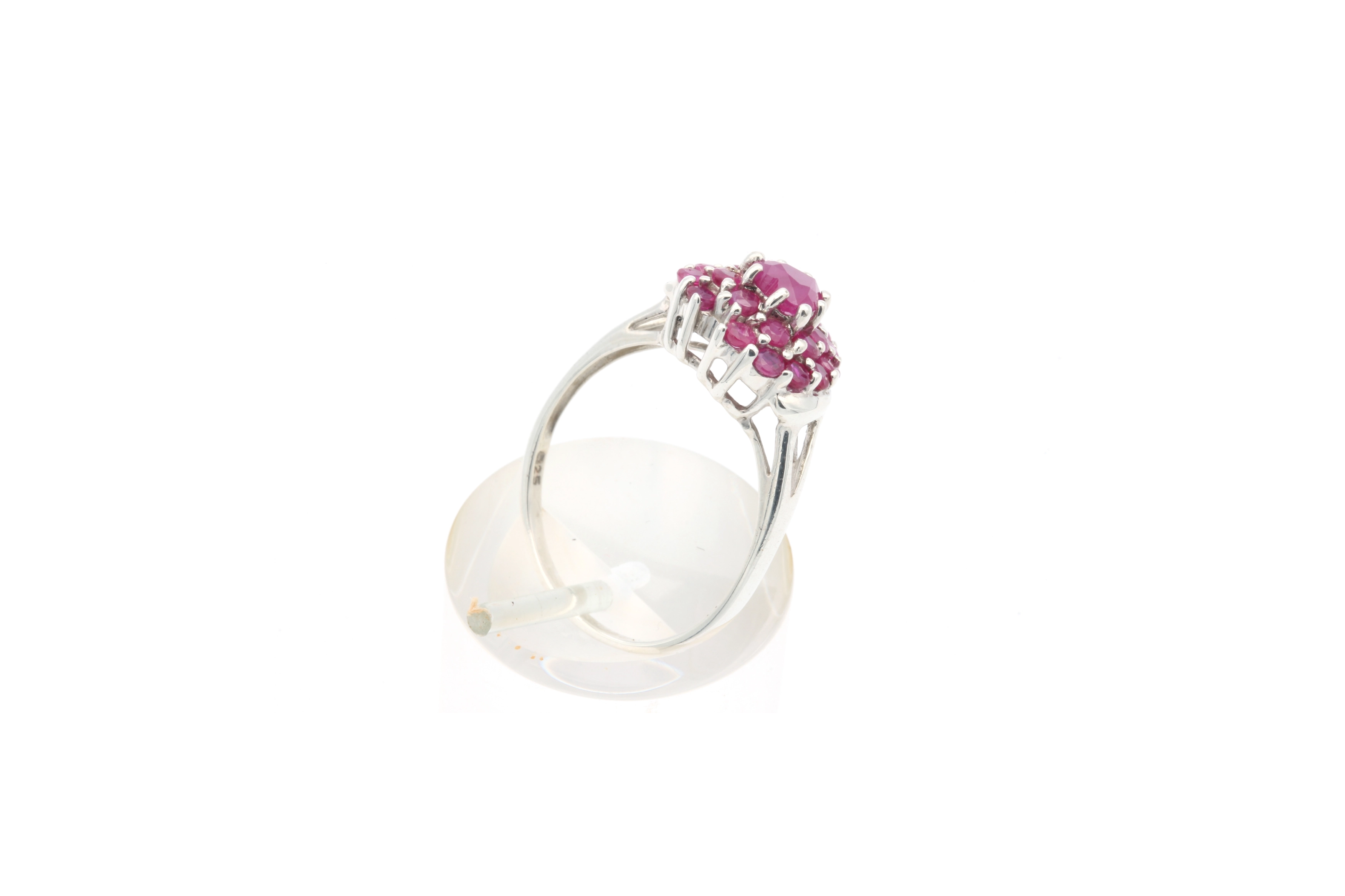 Bague contemporaine en argent 925 sertie de rubis - - 5