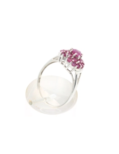 Bague contemporaine en argent 925 sertie de rubis - - 5