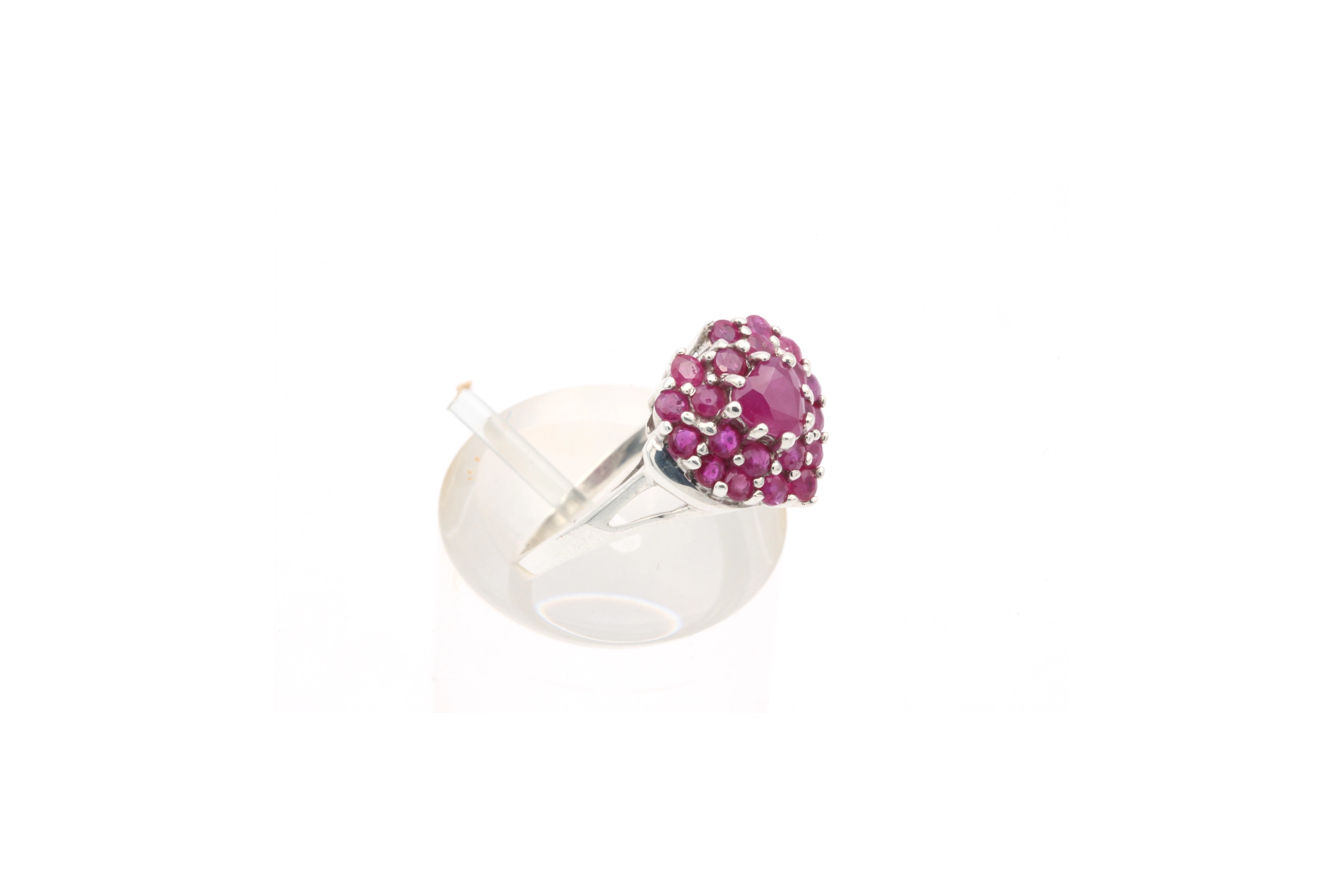 Bague contemporaine en argent 925 sertie de rubis - - 6