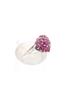 Bague contemporaine en argent 925 sertie de rubis - - 6