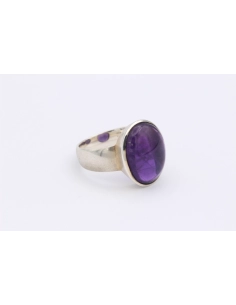 Bague contemporaine en argent 925 sertie d'améthyste - - 6