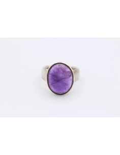 Bague contemporaine en argent 925 sertie d'améthyste - - 1
