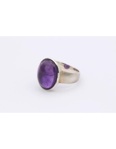 Bague contemporaine en argent 925 sertie d'améthyste - - 2