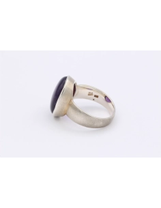 Bague contemporaine en argent 925 sertie d'améthyste - - 3