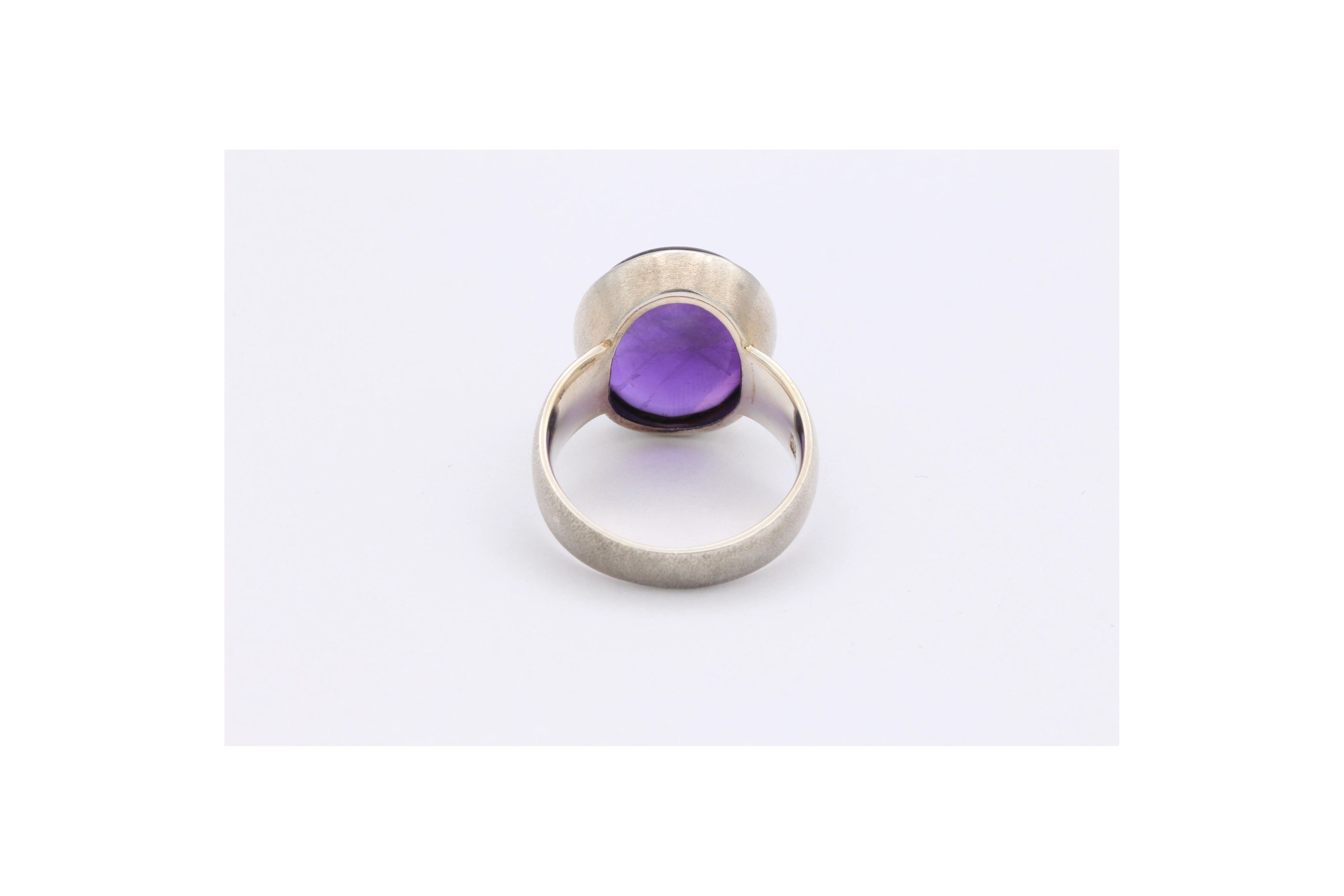 Bague contemporaine en argent 925 sertie d'améthyste - - 4