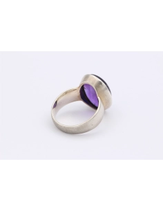 Bague contemporaine en argent 925 sertie d'améthyste - - 5