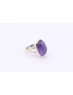 Bague contemporaine en argent 925 sertie d'améthyste-The Vintage Workshop