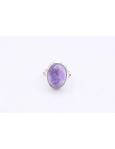 Bague contemporaine en argent 925 sertie d'améthyste-The Vintage Workshop